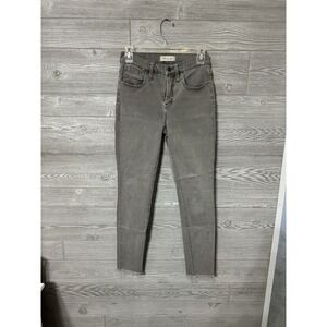 Madewell 9" High-Rise Skinny Jeans Raw-Hem Garment Dyed Gray‎ Jeans Size 26